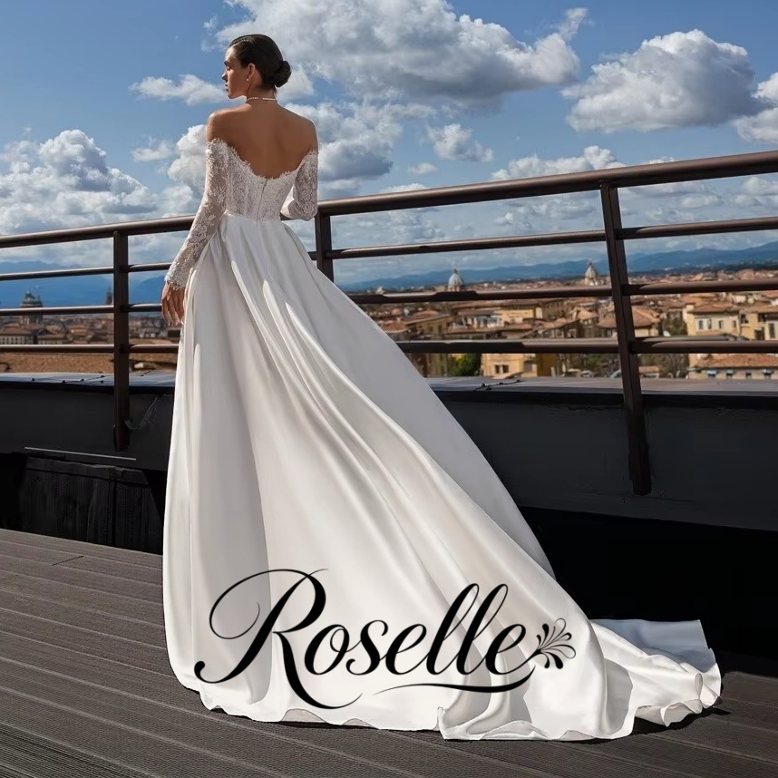 Wedding Qw - فستان زفاف روزيل من الدانتيل بقصة
