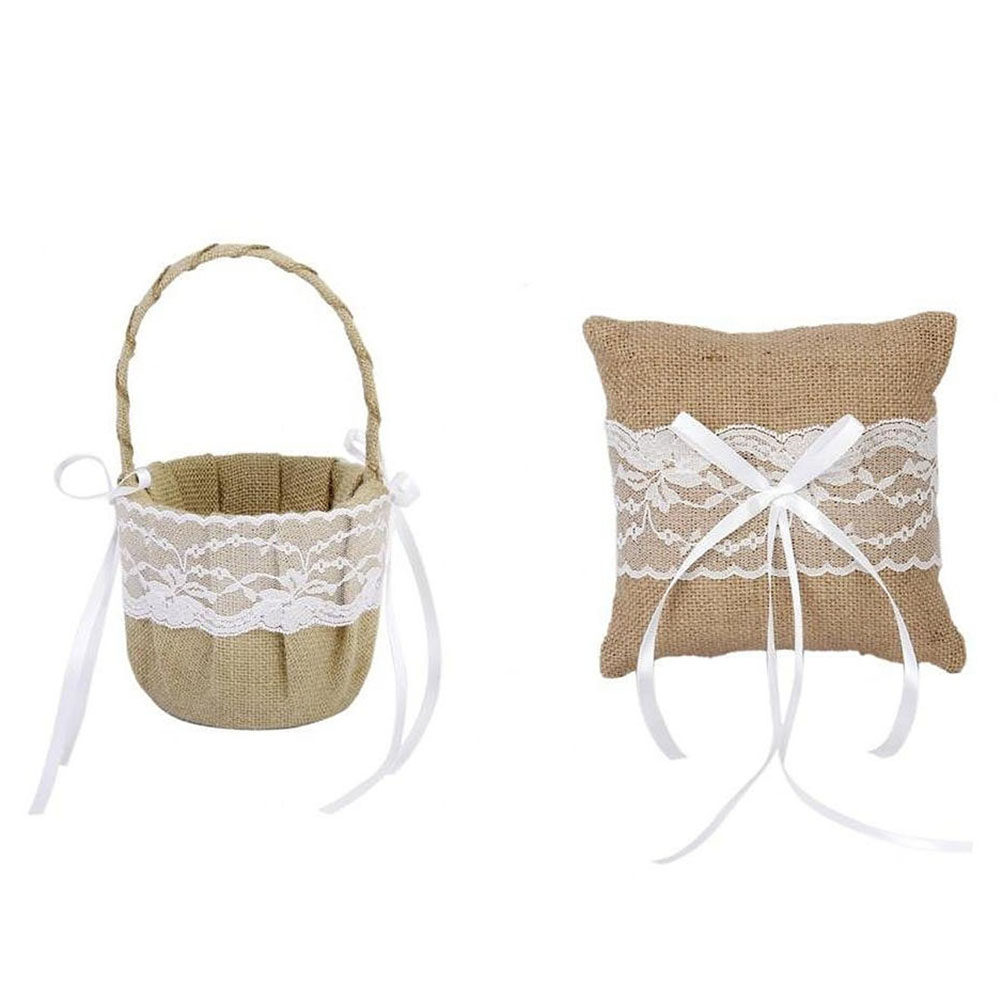 Ring Bearer Pillow - مجموعة من 6 وسائد زفاف ريفية