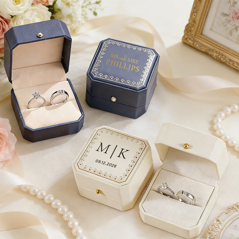 علبة خواتم مخصصة من الجلد الصن - مراجعة Wedding Packaging وسعره