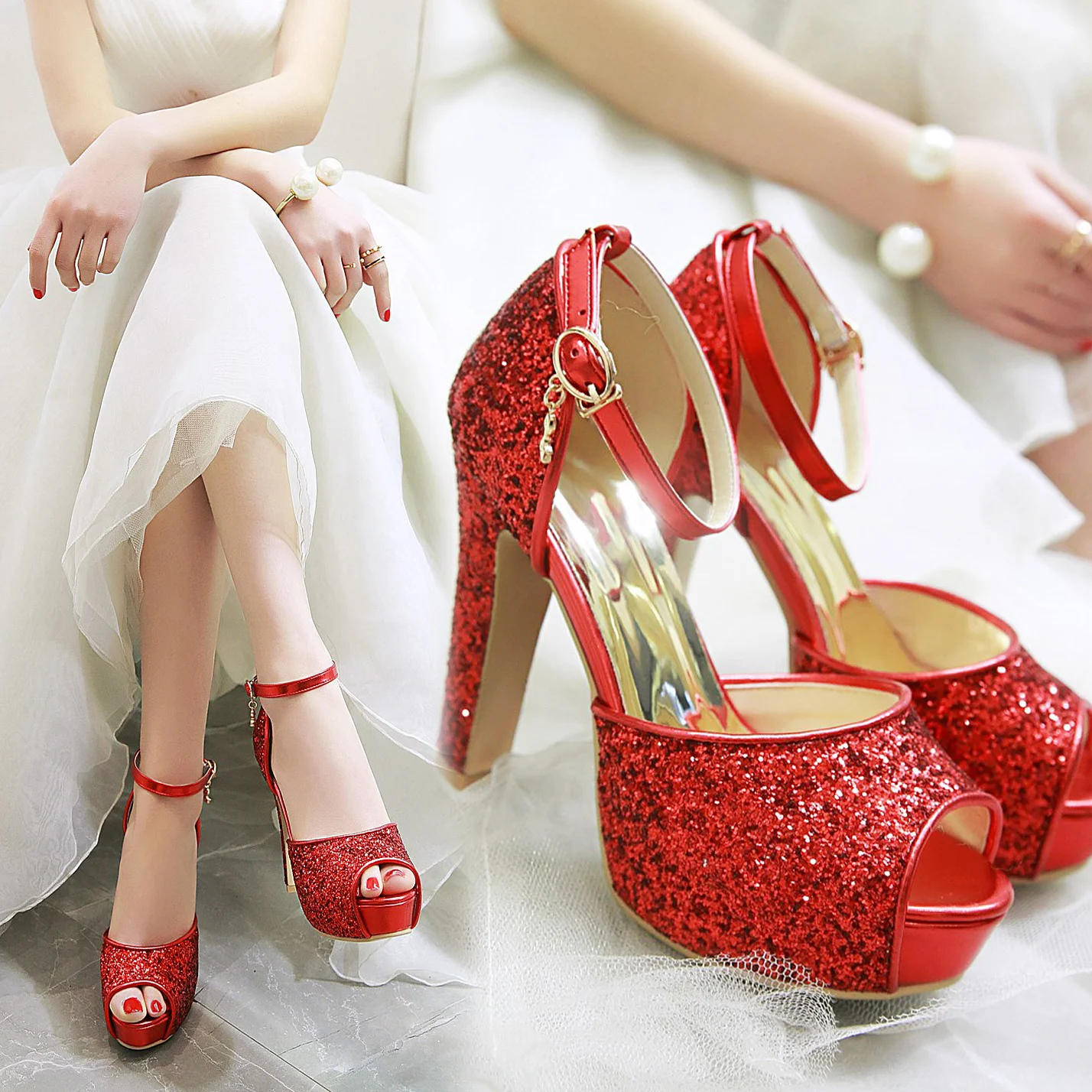 الفضة الصيف النساء صنادل أرضية - مراجعة Wedding Super وسعره