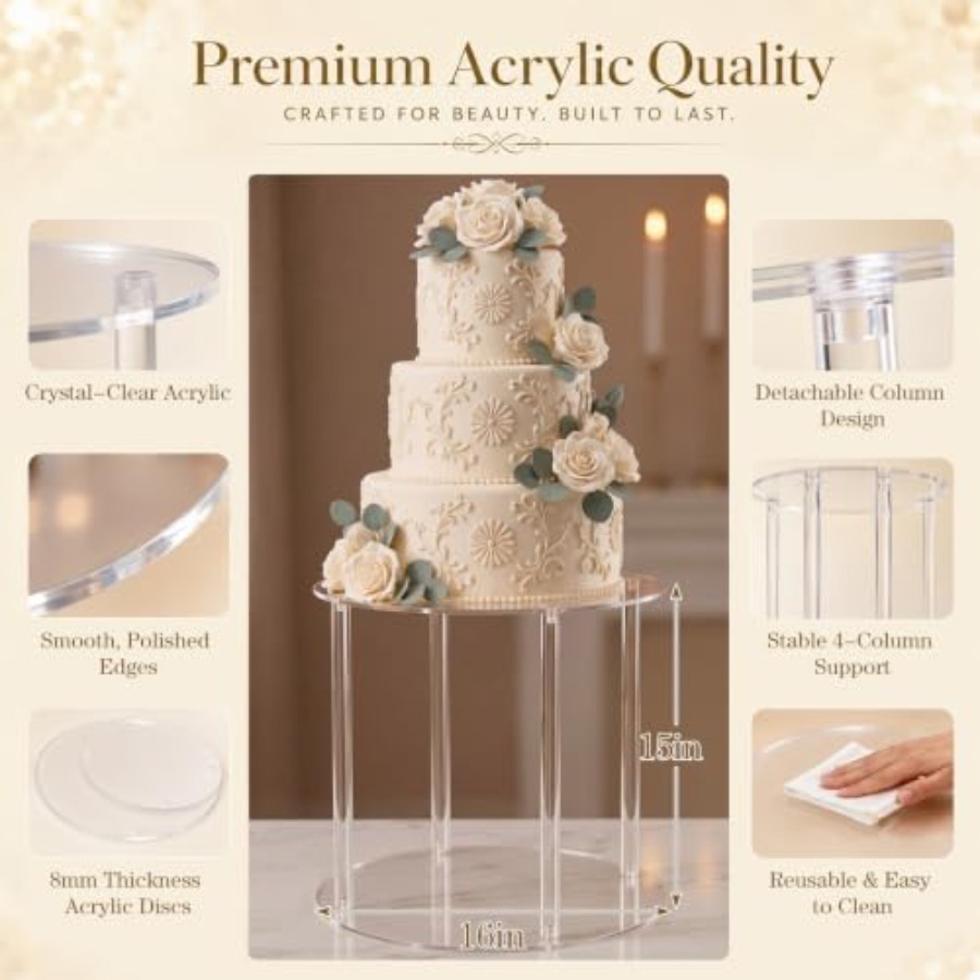 حامل كيك أكريليك شفاف بارتفاع  - مراجعة Wedding Fountain وسعره