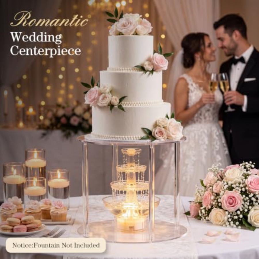 حامل كيك أكريليك شفاف بارتفاع  - مراجعة Wedding Fountain وسعره