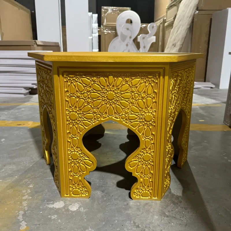 طاولة جانبية دائرية بنمط زهور  - مراجعة Indian Wedding Decor Supply وسعره