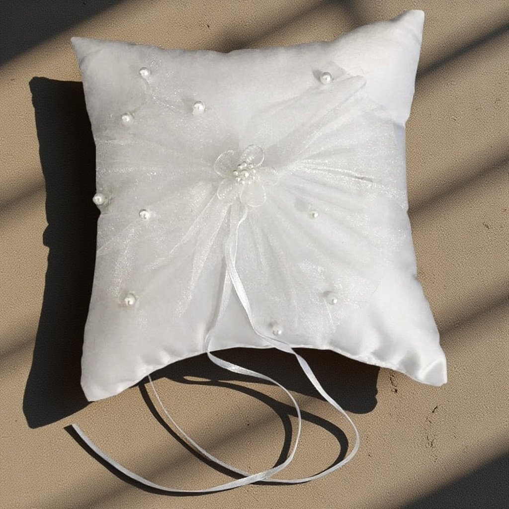 وسادة خواتم للعروس مزينة بالزه - مراجعة Ring Bearer Pillow وسعره