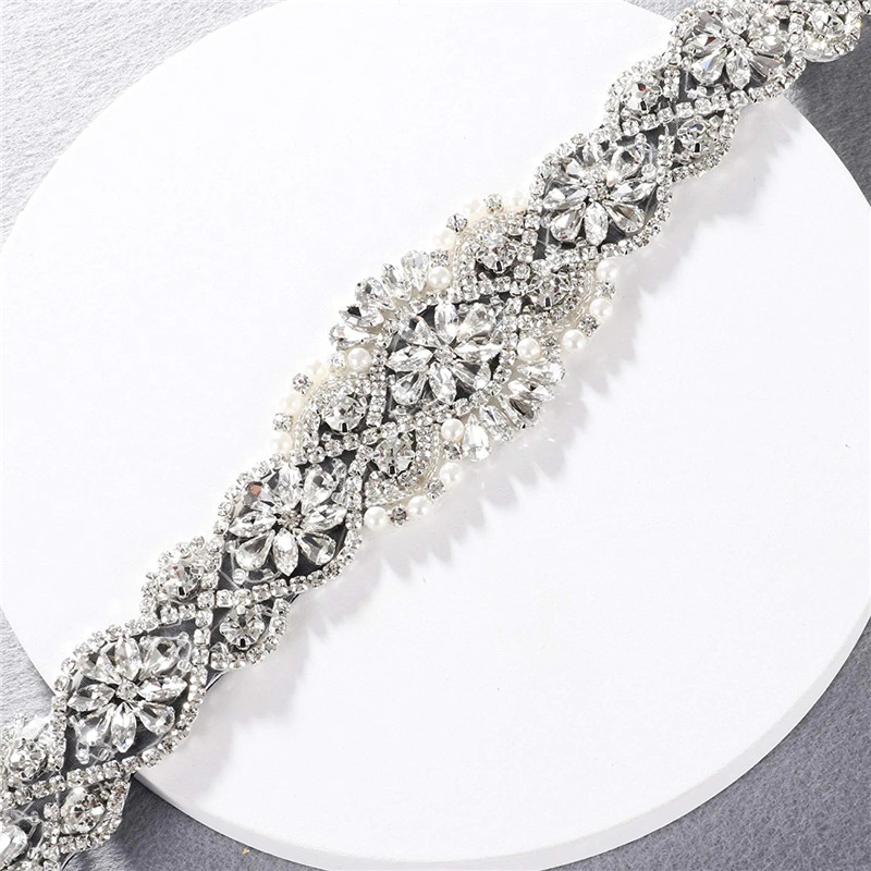 حزام فستان الزفاف مع أحجار الر - مراجعة Bridal Sash Ribbon وسعره