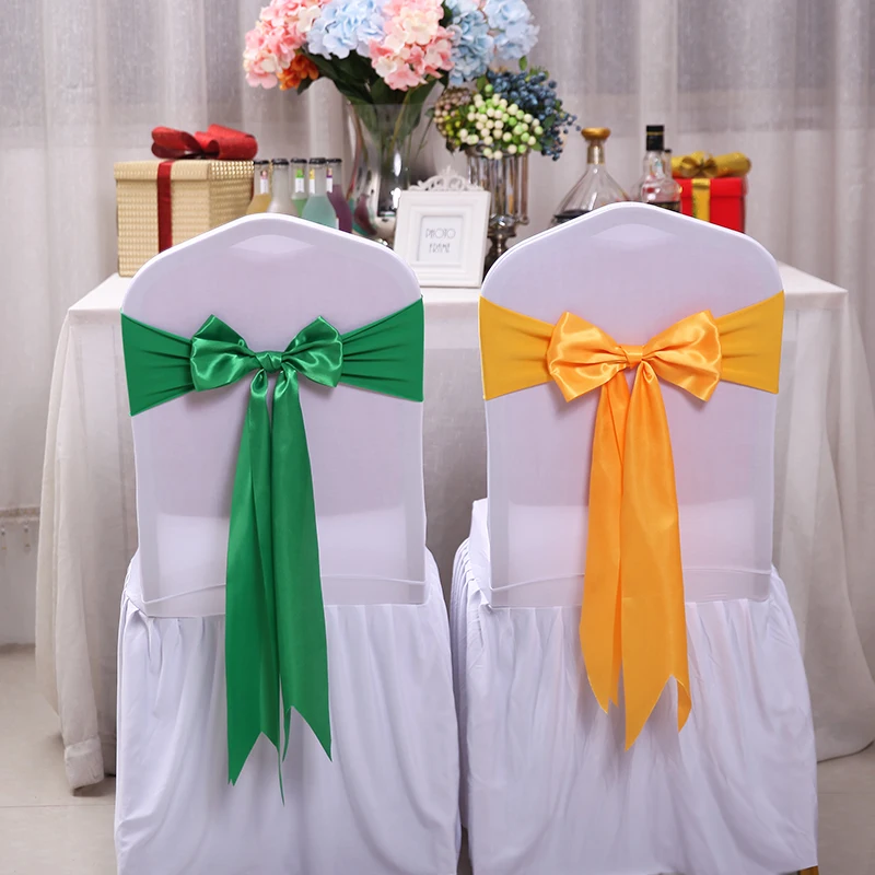 25 قطعة غطاء مقعد دنة الساتان  - مراجعة Bridal Sash Ribbon وسعره
